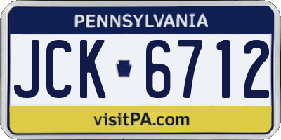 PA license plate JCK6712
