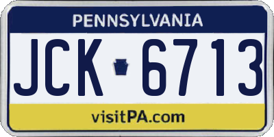 PA license plate JCK6713