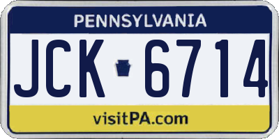 PA license plate JCK6714