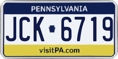 PA license plate JCK6719