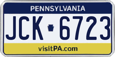 PA license plate JCK6723