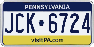 PA license plate JCK6724