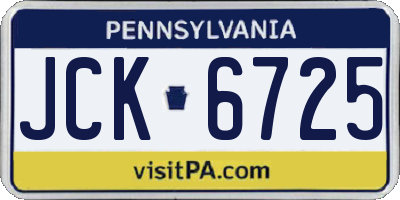PA license plate JCK6725