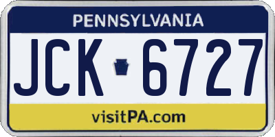 PA license plate JCK6727