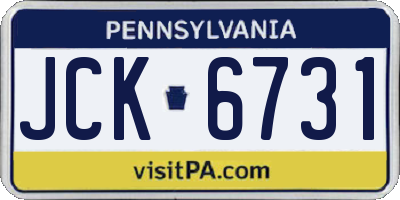 PA license plate JCK6731