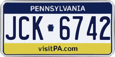 PA license plate JCK6742