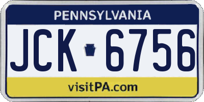 PA license plate JCK6756