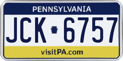 PA license plate JCK6757