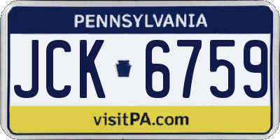 PA license plate JCK6759