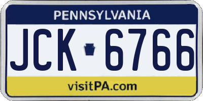 PA license plate JCK6766