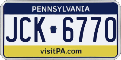PA license plate JCK6770