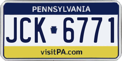 PA license plate JCK6771