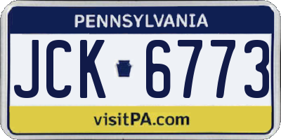 PA license plate JCK6773