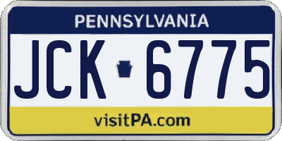 PA license plate JCK6775