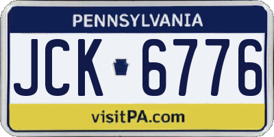 PA license plate JCK6776