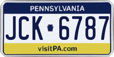 PA license plate JCK6787