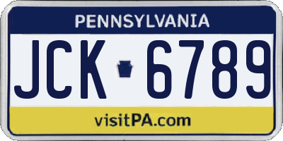 PA license plate JCK6789