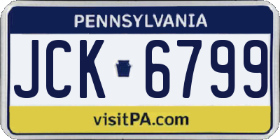 PA license plate JCK6799