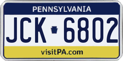 PA license plate JCK6802