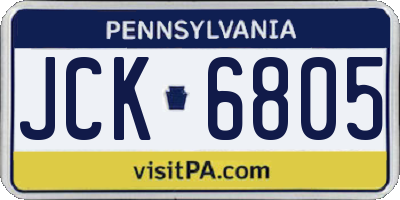 PA license plate JCK6805
