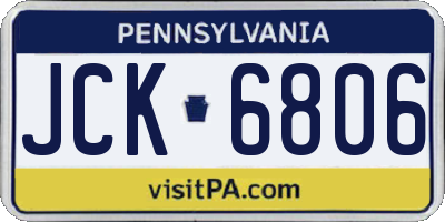 PA license plate JCK6806