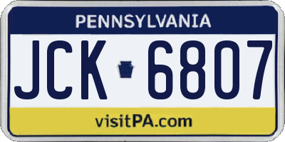 PA license plate JCK6807