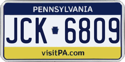 PA license plate JCK6809