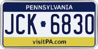 PA license plate JCK6830