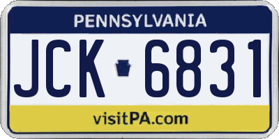 PA license plate JCK6831