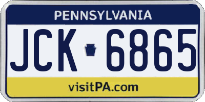 PA license plate JCK6865