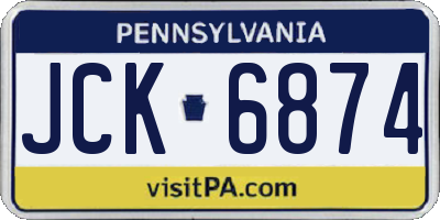 PA license plate JCK6874