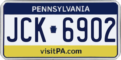 PA license plate JCK6902