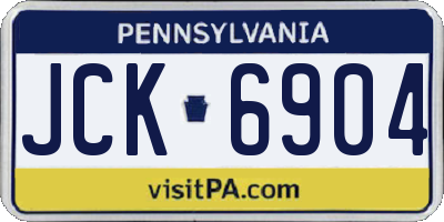 PA license plate JCK6904