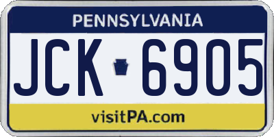 PA license plate JCK6905