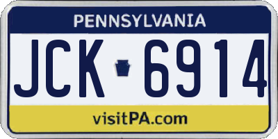 PA license plate JCK6914