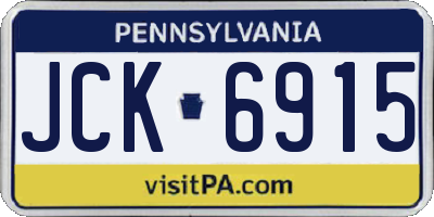 PA license plate JCK6915