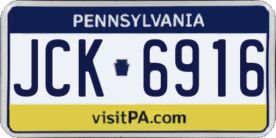 PA license plate JCK6916
