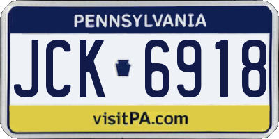 PA license plate JCK6918