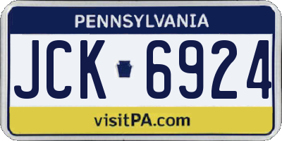 PA license plate JCK6924