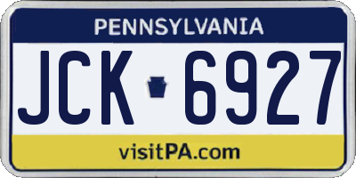 PA license plate JCK6927