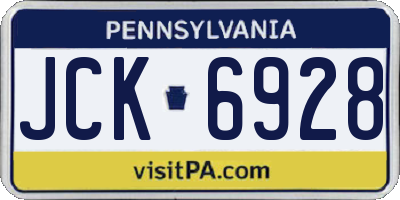 PA license plate JCK6928