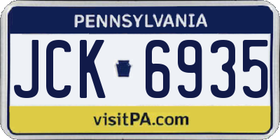 PA license plate JCK6935