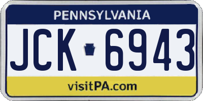 PA license plate JCK6943