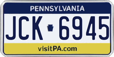 PA license plate JCK6945