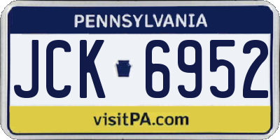 PA license plate JCK6952
