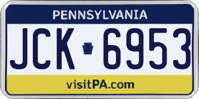 PA license plate JCK6953