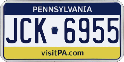 PA license plate JCK6955