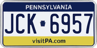 PA license plate JCK6957