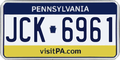 PA license plate JCK6961