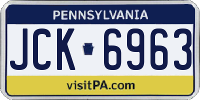 PA license plate JCK6963